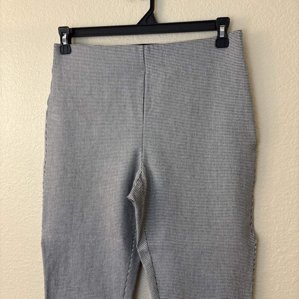 LOFT Womens High Waist Skinny Houndstooth Pants Black White Check Career, Sz 10 - Picture 2 of 15